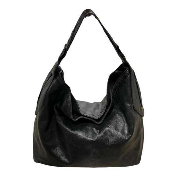 Cole Haan Women’s Black Leather Hobo Bag with Braided Detailing - Picture 2 of 8